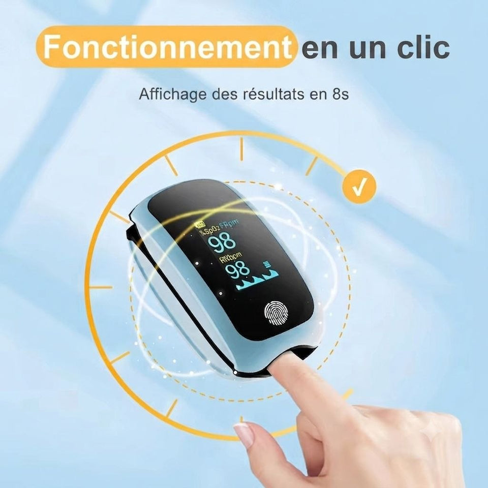 Oxymètre de pouls rechargeable: détecteur de saturation en oxygène du sang, appareil de mesure de la fréquence cardiaque