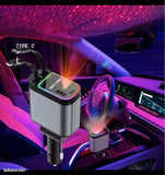 CHARGEUR VOITURE 180W AVEC Éclairage LED Étoiles & Câbles Rétractables