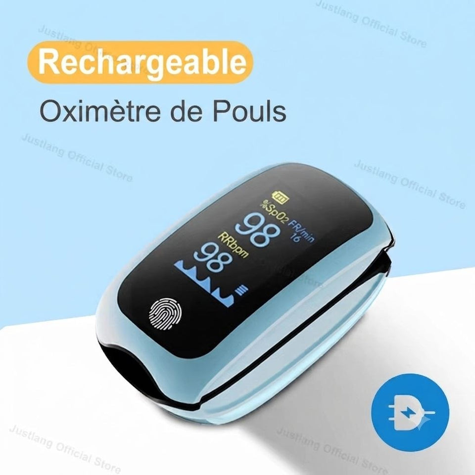 Oxymètre de pouls rechargeable: détecteur de saturation en oxygène du sang, appareil de mesure de la fréquence cardiaque
