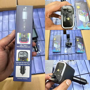 CHARGEUR VOITURE 180W AVEC Éclairage LED Étoiles & Câbles Rétractables