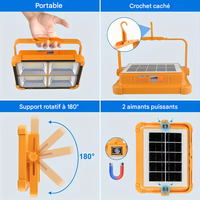 Projecteur LED Portable 300W ( HAUTE LUMINOSITE 💡🔦 )